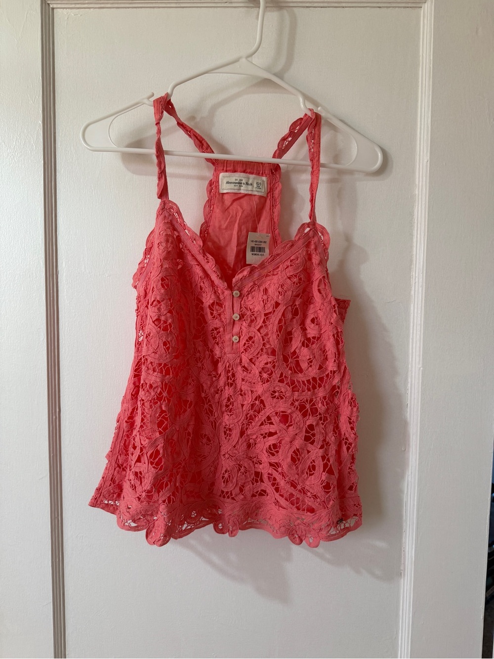 Abercrombie & Fitch Vintage Y2K Coral Lace Crochet Camisole NWT